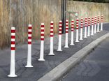 Kunststof flexibele afzetpaal wit rood Ø80mm - overrijdbaar