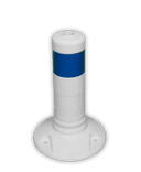 Absperrpfosten Ø 80 mm - flexibel und überfahrbar in weiß/blau