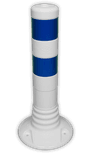 Absperrpfosten Ø 80 mm - flexibel und überfahrbar in weiß/blau