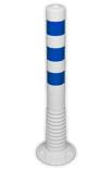 Poteaux Flexibles Anti-Stationnement en plastique blanc/bleu - Ø80mm