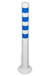 Absperrpfosten Ø 80 mm - flexibel und überfahrbar in weiß/blau