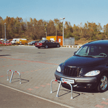 Anti parkeerbeugel staal met cilinderslot - bodemmontage