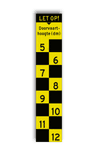 Scheepvaartbord BPR G.5.1 - 200mm - Hoogteschaal - zwart/geel - decimeters