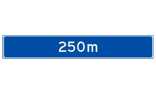 Verwijsbord object (blauw) - met afstand en eventueel pijlen