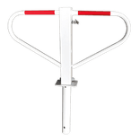 Barrière anti-stationnement de parking - blanc ou galvanisé - rabattable - manchon de sol - serrure cylindrée