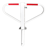 Barrière de parking - blanc ou galvanisé - rabattable - manchon de sol - serrure cylindrée