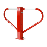 Anti-parkeerbeugel - rood of verzinkt - neerklapbaar met driekantsslot