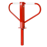Barrière anti-stationnement pliable rouge ou galvanisée avec manchon de sol