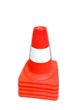 Cône de signalisation 20cm orange/blanc en PVC flexible