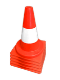 Cône de signalisation 30cm orange/blanc en PVC flexible léger