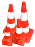 Cône de signalisation 20cm orange/blanc en PVC flexible