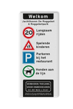 Verkeersbord DOR rechthoek 5:2 reflecterend + eigen opdruk