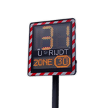Snelheidsdisplay I-SAFE TS2 - LED met datacollectie en extra tekstdisplay