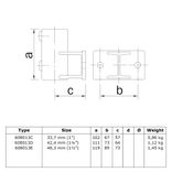 Fixation horizontale - Raccord de tube en acier galvanisé