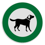 Panneau d'autorisation - Chiens sans laisse