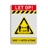 Veiligheidsbord 1,5 meter afstand houden verplicht
