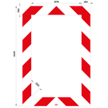 Kaderrand NL 2275x3340x350mm rood/wit Silca/VPD | Klasse 3