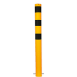 Poteau de protection Ø76mm à sceller - 900mm hors sol - Jaune/noir