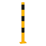Poteau de protection Ø60x900mm sur platine - Jaune/noir