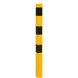 Poteau de protection carré 70x70mm à sceller - 900mm hors sol - Jaune/noir