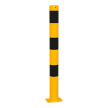 Poteau de protection Ø89x900mm sur platine - Jaune/noir