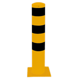 Rampaal Ø152x1000mm met voetplaat, verzinkt of geel/zwart