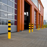 Rampaal Ø152x2000mm met grondmontage, verzinkt of geel/zwart