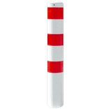 Rampaal Ø152x1500mm met grondmontage - wit/rood of verzinkt