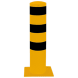 Rampaal Ø273x1500mm met voetplaat, verzinkt of geel/zwart