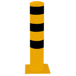 Rampaal Ø193x1000mm met voetplaat, verzinkt of geel/zwart