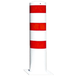 Poteau de protection Ø273x1500mm sur platine - Galvanisé ou blanc/rouge