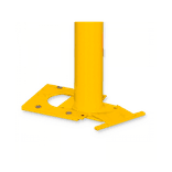 Poteau de protection amovible 70x70mm avec platine coulissante - Jaune/noir
