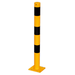 Poteau de protection amovible Ø76mm avec platine coulissante - Jaune/noir