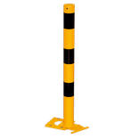 Poteau de protection amovible Ø76mm avec platine coulissante - Jaune/noir