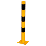 Poteau de protection amovible Ø89mm avec platine coulissante - Jaune/noir