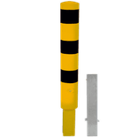 Rampaal Ø152x1000mm wegneembaar met slot - geel/zwart