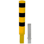 Rampaal Ø193x1000mm wegneembaar met slot - geel/zwart