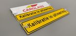 Autobord met zuignappen 500x100mm met eigen opdruk geel FLUOR