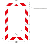Kaderrand NL 2400x3330x300mm rood/wit Silca/VPD | Klasse 3
