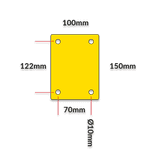 Barrière de protection en acier Ø 76 mm 750 x 750 mm – Jaune/noir