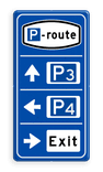 Parkeerroutebord 3 richtingen met pijlen