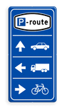 Parkeerroutebord 3 richtingen met pijlen