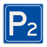 Verkeersbord aanduiding parkeerplaats met nummer - reflecterend