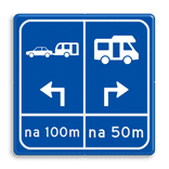 Parkeerbord E8n Camper en caravan met pijl