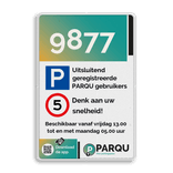 Informatiebord PARQU - 2-3 | Code-, icoon + tekstvlak