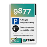 Informatiebord PARQU - 2-3 | Code-, icoon + tekstvlak