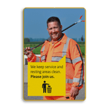 Informatiebord 2:3 - We keep service and resting areas clean - Rijkswaterstaat