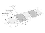 Fahrbahnschwelle aus Gummi, 70 mm, für 5–10 km/h