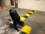 Extrémité de ralentisseur en plastique recyclé jaune/noir – 60 mm – 10 km/h