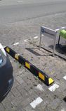 Parkeerstop rubber 550x150x100mm - reflecterend geel of wit